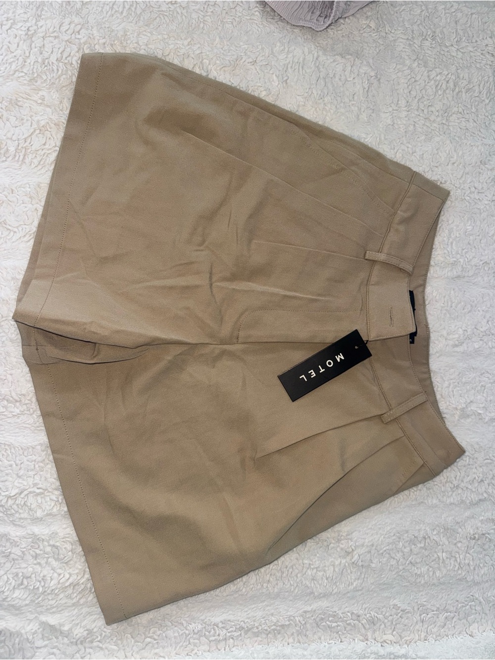Motel Rocks Tailored Khaki High-Waist Shorts